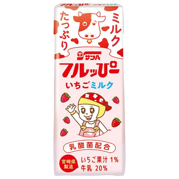 いちごみるくさん専用 Amazon.co.jp: サンA フルッぴーいちごミルク 200ml紙パック×24